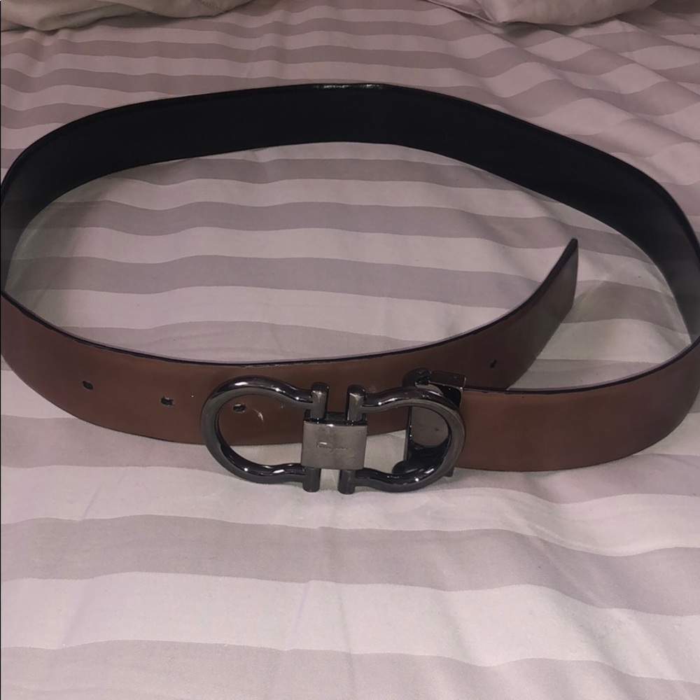Ferragamo belt reversible formal black and brown
